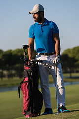 Image showing golfer  portrait at golf  course