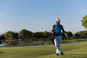 Image showing golfer  portrait at golf  course