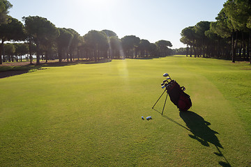 Image showing golf bag on course