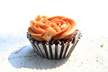 Image showing caramel cupcake isolated