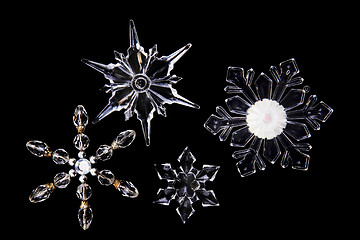 Image showing white glass snowflakes