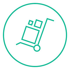 Image showing Shopping handling trolley line icon.