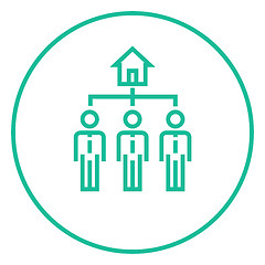 Image showing Three real estate agents line icon.