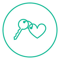 Image showing Trinket for keys as heart line icon.