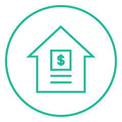 Image showing House with dollar symbol line icon.