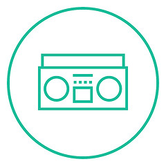 Image showing Radio cassette player line icon.