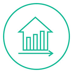 Image showing Graph of real estate prices growth line icon.