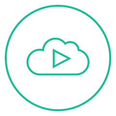 Image showing Cloud with play button line icon