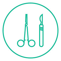 Image showing Surgical instruments line icon.