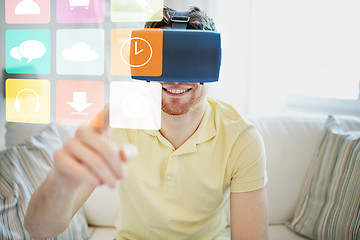 Image showing young man in virtual reality headset or 3d glasses