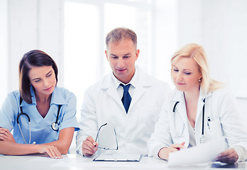 Image showing team or group of doctors on meeting