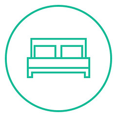 Image showing Double bed line icon.