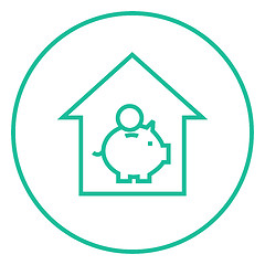 Image showing House savings line icon.