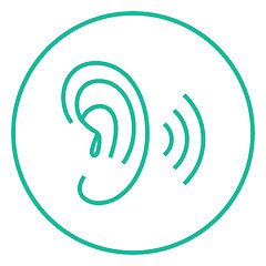 Image showing Human ear line icon.