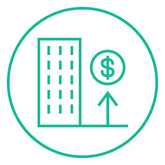 Image showing Growth of real estate market line icon.