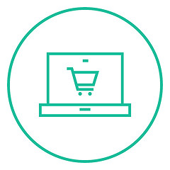 Image showing Online shopping line icon.