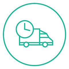 Image showing Delivery truck line icon.