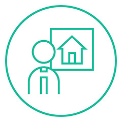 Image showing Real estate agent line icon.