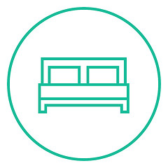 Image showing Double bed line icon.