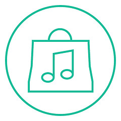 Image showing Bag with music note line icon.