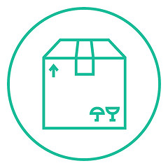 Image showing Carton package box line icon.