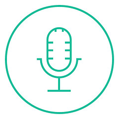 Image showing Retro microphone line icon.