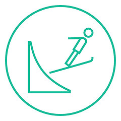 Image showing Ski jumping line icon.