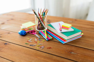 Image showing close up of stationery or school supplies on table