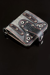 Image showing leather wallet on a black background