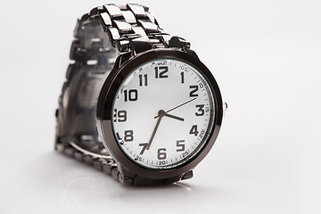 Image showing elegant watch with a metal bracelet