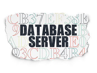 Image showing Software concept: Database Server on Torn Paper background