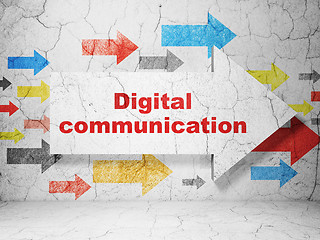 Image showing Information concept: arrow with Digital Communication on grunge wall background