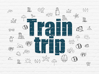 Image showing Travel concept: Train Trip on wall background