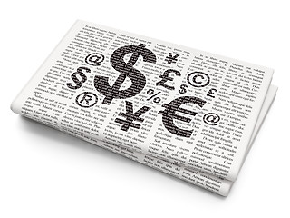 Image showing Business concept: Finance Symbol on Newspaper background