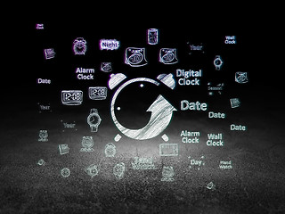 Image showing Time concept: Alarm Clock in grunge dark room