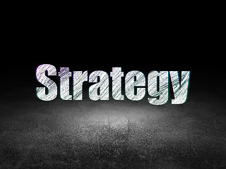 Image showing Business concept: Strategy in grunge dark room