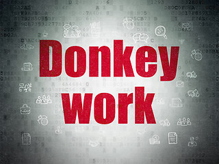 Image showing Finance concept: Donkey Work on Digital Data Paper background