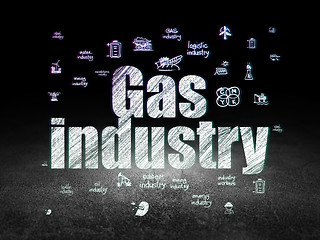 Image showing Manufacuring concept: Gas Industry in grunge dark room