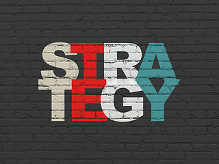 Image showing Business concept: Strategy on wall background