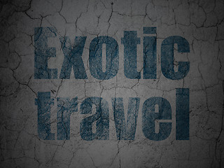 Image showing Vacation concept: Exotic Travel on grunge wall background