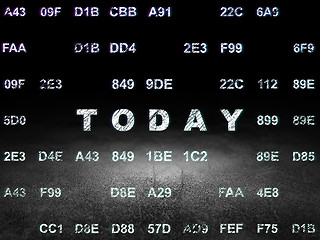 Image showing Timeline concept: Today in grunge dark room
