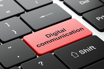 Image showing Information concept: Digital Communication on computer keyboard background