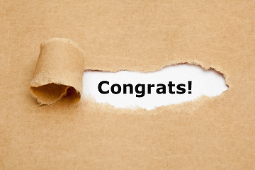 Image showing Congrats Torn Paper Concept