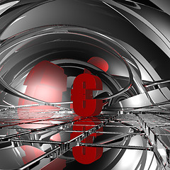 Image showing euro symbol in abstract space - 3d rendering