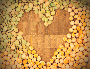 Image showing heart. lentil and pea