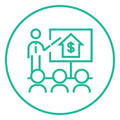 Image showing Real estate training line icon.