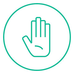 Image showing Medical glove line icon.