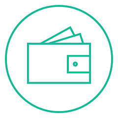 Image showing Wallet with money line icon.