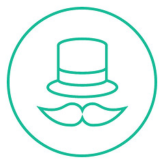 Image showing Hat and mustache line icon.