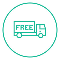 Image showing Free delivery truck line icon.